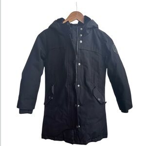 GAP Kids Black Hooded Puffer long Jacket down filled size M